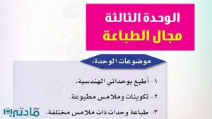 حل الوحدة الثالثة مجال الطباعة تربية فنية ثالث ابتدائي ف1 1447