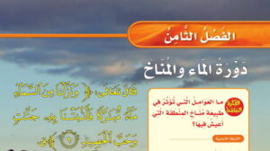 حل الفصل الثامن دورة الماء والمناخ علوم ثالث ابتدائي ف2 1447