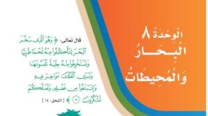 حل الوحدة الثامنة البحار والمحيطات لغتي ثالث ابتدائي ف2 1447